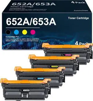 652A 653A Toner Cartridges Replacement for 652A CF320A 653A CF321A CF322A CF323A M680 Toner MFP M680dn M680f M680z 600 Color MFP M675 (Black Cyan Yellow Magenta, 4-Pack)
