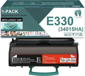 E330 Toner Cartridge Compatible for Lexmark E330 34015HA Black Toner Cartridges High Yield Work for Lexmark E330 E332 E332n E332tn E340 E342 E342n E342tn Printers, 1 Pack