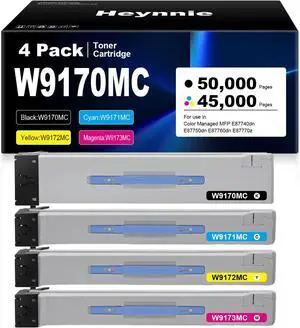Remanufactured W9170 W9170MC Toner Cartridge Replacement for HP W9170MC W9171MC W9172MC W9173MC for HP Color Managed MFP E87740dn E87750dn E87760dn E87770z Printer (4-Pack)
