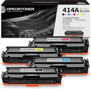 4 Pack 414A BK/C/M/Y Toner Cartridge, Replacement for HP 414A / W2021A W2022A W2023A W2020A Color Pro MFP M479fnw M479fdnm M479fdw M454dn M454dw M454nw Color Pro M478f-M479f Printer