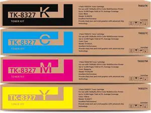 TK-8327 TK8327 Toner Cartridge Replacement for TK8327K TK8327C TK8327M TK8327Y Toner for TASKalfa 2551ci Printer (4-Pack, Black Cyan Magenta Yellow)