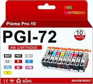 PGI-72 PGI72 PGI 72 Ink Cartridge Use for Pixma Pro-10 Pro-10s Printers (10 Pack)