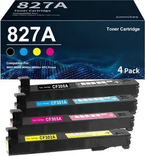 M880 827A Toner Cartridge CF300A CF301A CF302A CF303A Replacement for HP 827A Toner for Enterprise Flow MFP M880 M880z M880z+ M880z+ NFC Printer Ink (Black Cyan Magenta Yellow)