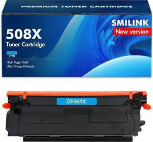 508X 508A Cyan Toner Cartridge 1-Pack Compatible Replacement for HP 508X 508A CF361X CF361A for Color Enterprise M553 M552 553 MFP M577 Series Printer Ink