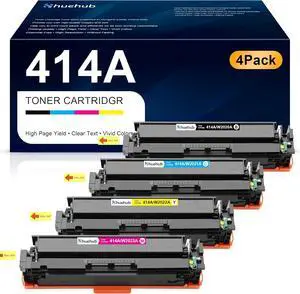 414A 414X Toner Cartridge 4 Pack (with Chip) Replacement for HP 414A W2020A W2021A W2022A W2023A Toner for Color Pro MFP M479fdw M479fdn M479dw M454dw M454dn M479 M454 M455dn M480f Printer