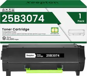 25B3074 Black Toner Cartridge Remanufactured for Lexmark 25B3074 Toner Cartridge for M5255 M5270 XM5355 XM5370 XM7355 XM7365 XM7370 Laser Printer Ink, 1-Pack 25B3074 Toner Kit