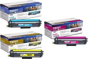 3 Pack TN227 C/M/Y Toner Cartridge (with Chip) Ink High Yield 2,800 Pages Replacement for Brother MFC-L3770CDW L3710CW L3750CDW L3730CDW HL-3210CW 3230CDW 3270CDW 3230CDN 3290CDW DCP-L3510CDW 3PK