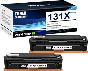 2-Pack Black 131X CF210XD Toner Cartridge: Compatible 131X CF210XD Replacement for HP MFP M276n(CF144A) MFP M276nw(CF145A) M251n(CF146A) M251nw(CF147A) Printer