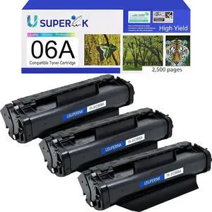C3906A Compatible Toner Cartridge Replacement for HP 06A Black Toner Cartridge use for Laserjet 5L Xtra 5L-FS 6L 6Lse 6Lxi 3100 3100se 3100xi 3150 3150se 3150xi(3 Pack)
