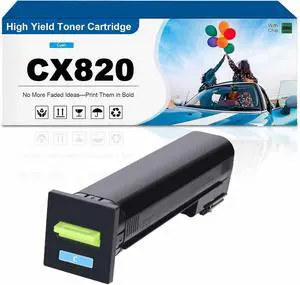 72K10K0 72K10C0 72K10M0 72K10Y0 Toner Cartridge Compatible for Lexmark CX820de CX820dtfe CX825de CX825dte CX860de Printers, 8,000 Pages Black 8,000 Pages Color Cyan