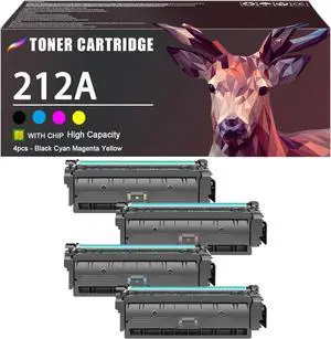 212A Toner Cartridge Compatible for HP 212A W2120A W2121A W2123A W2122A Toner Cartridges Work for HP M555dn M554dn M555x MFP M578f M578dn Enterprise Flow MFP M578c M578z Printers