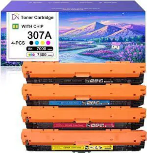 307A Toner Cartridges Compatible Replacement for HP CE740A CE741A CE742A CE743A Toner Cartridges for HP Color Laserjet Professional CP5225 CP5225n CP5225dn Printers