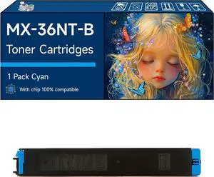 Compatible with Sharp MX-36NT-BA MX-36NT-CA MX-36NT-MA MX-36NT-YA Toner Cartridges Work for Sharp MX-2610N MX-2615N MX-2640N Printers (1 Pack Cyan) Compatible with Sharp MX-36NT-BA MX-36NT-CA MX-36NT-MA MX-36NT-YA Toner Cartridges Work for Sharp MX-2610N MX-2615N MX-2640N Printers (1 Pack Cyan)