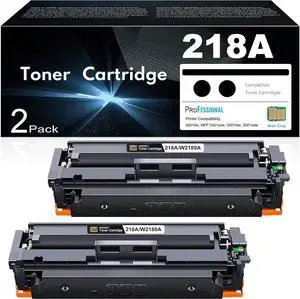 218A Toner Cartridges 2 Black Combo High Yield 3201dw 3301fdw with Chip Compatible for HP 218A 218X Color Laserjet Pro 3201dw MFP 3301fdw 3301cdw 3301sdw Printer Ink W2180A (2 Black)