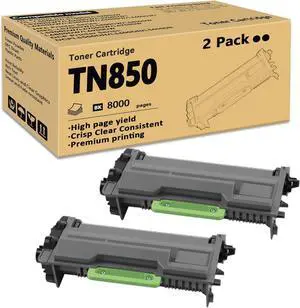 TN850 Toner Cartridge Compatible TN850 Toner Cartridge Replacement for Brother DCP-L5600DN HL-L5200DW HL-L6200DW MFC-L5850DW MFC-L6800DW Printer (Black, 2-Pack)