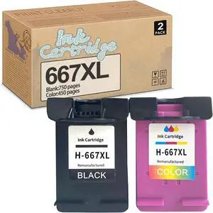 667XL Ink Cartridges Compatible for HP 667 667XL Ink Cartridge Replacement for HP Deskjet Plus Inkadvantage 4175 4178 6078 6478 1216 2336 2775 2776 2777 2778 2779 Pr Combo Pack