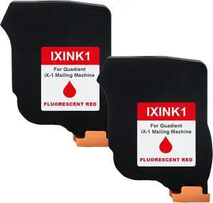 IXINK1 Red Ink Cartridge Smart-Auto Ink Cartridge Compatible for Quadient iX-1 Mailing Machine Fluorescent Red Postage Meter Ink2 Pack, High Yeild