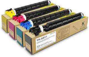 TK8517 Toner Cartridge Combo Kit: TK8517K TK8517C TK8517M TK8517Y Replacement TK-8517 for Kyocera Copystar CS-5052ci CS-6052ci TASKalfa 5052ci 6052ci Printer, Black 30500 Pages & Color 20500 Pages