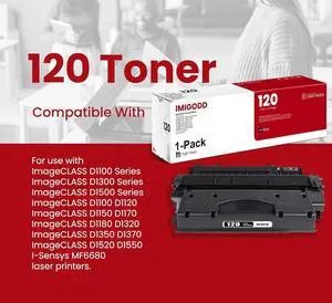 1-Pack 120(2617B001AA) Black Toner Cartridge Replacement for Canon 5,500 Pages with ImageClass D1100 D1300 D1500 Series ImageClass D1100 D1120 D1150 D1170 D1180 D1320 D1350 I-Sensys MF6680 Printer