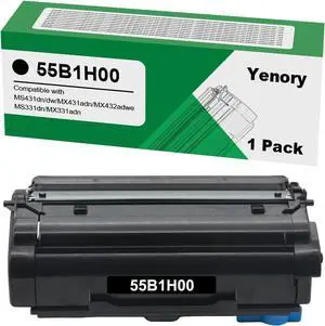 Remanufactured 55B1H00 Black High Yield Toner Cartridge Replacement for Lexmark 55B1H00 55B1000 55B1X00 Work for MS431 MX431 MX432 MS331 MX331 Laser Printer 15,000 Page-Yield (1 Pack)