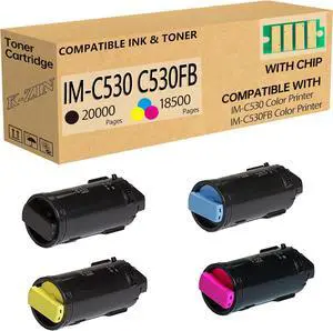 K-ZIN IM C530 Toner IMC530FB IM C530FB Toner Cartridge Compatible with Savin Lanier IM-C530 IM-C530FB Printer Toner Replacement for 418236 418237 418238 418239 Toner (Black Cyan Magent Yellow,4-Pack)