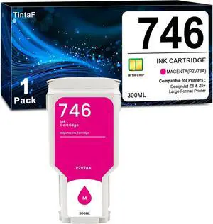 Compatible 746 Magenta 300-ml Ink Cartridge (P2V78A) Replacement for HP 746 Ink Cartridges for DesignJet Z6 & Z9+ Large Format Printers 1-Pack