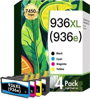 936 936XL Ink Cartridges Combo PackReplacement for HP 936e 936 Ink Cartridges for HP OfficeJet Pro 9125e 9120e 9730e 9130 9135e 9122e 9128e 9110b 9120b 9130b 9130e Printers