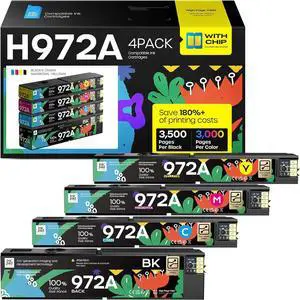972A 972 A Ink Cartridges Compatible Replacement for HP PageWide Pro Multifunction 477dw 477dn 577dw 577z PageWide Pro 452dw 452dn