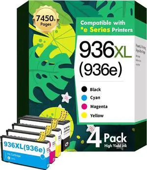 936XL 936 Ink Cartridges Combo Pack: Replacement for HP 936e Ink 936XL Black and 936 Color Combo Pack for HP OfficeJet Pro 9730e 9125e 9120e 9130 9135e 9122e 9128e 9110b 9120b 9130b 9130e Printer