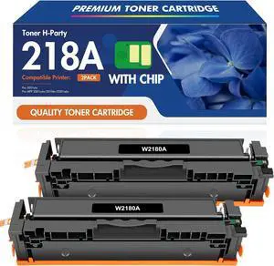 218A W2180A 218X Black Toner Cartridges 2 Pack Compatible Replacement for HP 218A 218X Color Laserjet Pro 3201dw Pro MFP 3301fdw 3301cdw 3301sdw Printer Ink Set W2180A W2180X Black High Yield