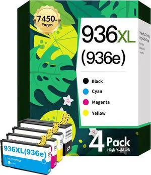 936 936XL Ink Cartridges Combo Pack: Replacement for HP 936e Ink 936XL Black and 936 Color Combo Pack for HP OfficeJet Pro 9125e 9120e 9730e 9130 9135e 9122e 9128e 9110b 9120b Printer
