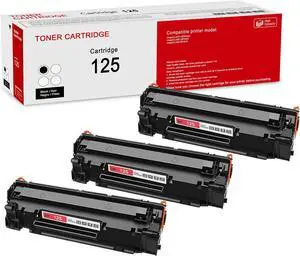 3 Pack 125 3484B001AA Black Toner Cartridge: Compatible CRG 125 3484B001AA Replacement for Canon ImageCLASS LBP6030w ImageCLASS LBP6000 ImageCLASS MF3010 Printer