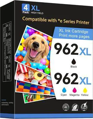 Toner Kingdom 962XL Remanufactured Ink Cartridges, High Yield, 4-Color Combo Pack, Compatible with OfficeJet Pro 9015e, 9015, 9010, 9018e, 9025e Series Printers
