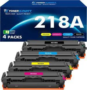 218A Toner Cartridges 4 Pack 218X 3301fdw 3201dw Compatible for HP 218A 218X 218 Color Laserjet Pro MFP 3301 3301cdw 3301sdw Printer W2180A High Yield Ink Set with Chip Black Cyan Yellow Magenta
