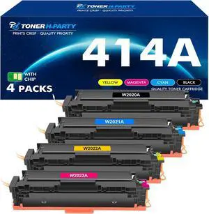 414A Toner Cartridge 4 Pack M479fdw Compatible Replacement for HP 414A Toner Cartridge 414X W2020A Color Laserjet Pro MFP M479fdw M479fdn M454dw M454dn Printer Ink with Chip Black Cyan Yellow Magenta