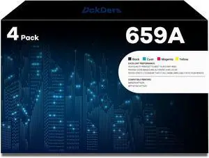 659A Black Cyan Yellow Magenta Toner Cartridge | Replacement for HP 659A W2010A W2011A W2012A W2013A Toner Cartridge for Color Enterprise M856dn M776dn, Flow MFP M776z M776zs Printer