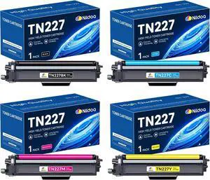 TN227 TN-227BK/C/M/Y High Yield Toner Cartridge Replacement for Brother TN227BK/C/M/Y TN-227 TN 227 Ink Cartridge 4 Pack(1Black/1Cyan/1Magenta/1Yellow)