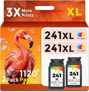 241XL Color Compatible Ink Cartridge Replacement for Canon 241 XL CL241 CL-241XL Ink Cartridges Tri-Color to MG3620 MG3600 TS5120 TS5100 MG2120 MG3520 MX472 MX452 MX512 MX532 Printer (2 Pack)