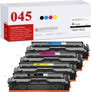 045 045H Toner Cartridge Set High-Yield 4-Pack(BK/C/M/Y) Replacement for Canon CRG-045 Toner Color imageCLASS MF631Cn MF632Cdw MF633Cdw MF634Cdw Printer