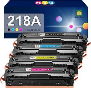 218A Toner Cartridges 4 Pack(with chip) Comaptible with 218A W2180A 218X W2180X, Works with Color Pro 3201 MFP 3301 Series 3201dw MFP 3301cdw 3301fdw 3301sdw(Black Cyan Yellow Magenta)