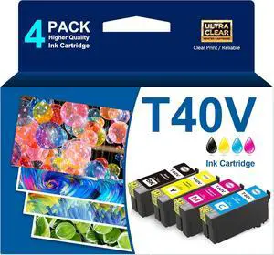 T40V Ink Cartridge Remanufactured T40V120 T40V220 T40V320 T40V420 Higher Yield Compatible with SureColor T2170 T3170 T3170M T5170 T5170M Printer 4-Pack,Black Cyan Magenta Yellow