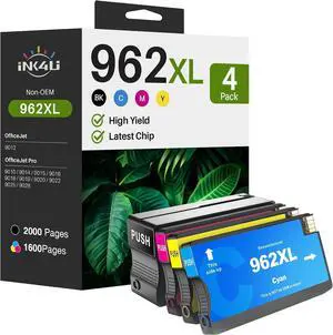 (Latest Chip) 962XL Ink Cartridges for HP Printers Compatible Replacement for HP 962XL Ink Cartridges Combo Pack to Work for HP Officejet Pro 9015 9010 9018 9020 9022 9025 Printer (High Yield, 4 Pack)