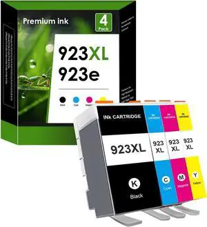 923e 923XL Ink Cartridge Replacement for Hp 923 Ink Cartridges Combo Pack for HP OfficeJet Pro 8130e 8132e 8135e 8138e 8139e OfficeJet 8120e 8122e 8124e 8125e Printers (4 Pack)