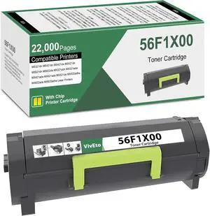 56F1X00 Black Extra High Yield Toner Cartridge (with New Chip) Replacement for Lexmark 56F1X00 Toner Cartridge for MS421 MS521 MS621 MS622 MX421 MX521 MX522 MX622 Laser Printers, 1 Pack 56F1X00 Ink