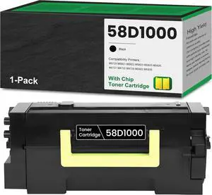 Remanufactured 58D1000 Black Toner Cartridge 7,500 Pages Replacement for Lexmark 58D1000 Toner for MS725 MS821 MS822 MS823 MS825 MS826 MX721 MX722 MX725 MX822 MX826 Printer Toner, 1-Pack