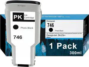 746 Ink Cartridge Photo Black 300-ml Replacement for HP 746 Ink Cartridge P2V82A DesignJet 746 Ink for DesignJet Z6 & Z9+ Large Format Printers