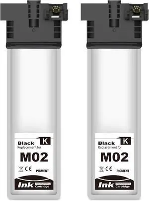 Remanufactured M02120 Standard Capacity Black Ink Cartridge M02 Replacement for Workforce Pro WF-M5799 WF-M5299 (2 Pack)