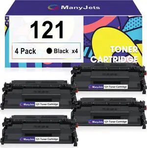 CRG-121 Black Toner Cartridge Replacement for Canon 121 CRG-121 Toner Cartridge High Yield Replacement for Canon imageClass D1650 D1620 Printer (Black, 4-Pack)