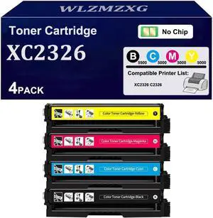 Toner Cartridges 4 Pack High Yield Compatible Replacment for 24B7498 24B7495 24B7496 24B7497 for Lexmark XC2326 C2326 Printer (No Chip)-XC2326
