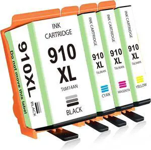 910XL Ink Cartridges Combo Pack Replacement for HP Ink 910 XL with OfficeJet Pro 8020 8025 8028 8035 8030 8010 8015 8018 8022 Printer, 4 Pack
